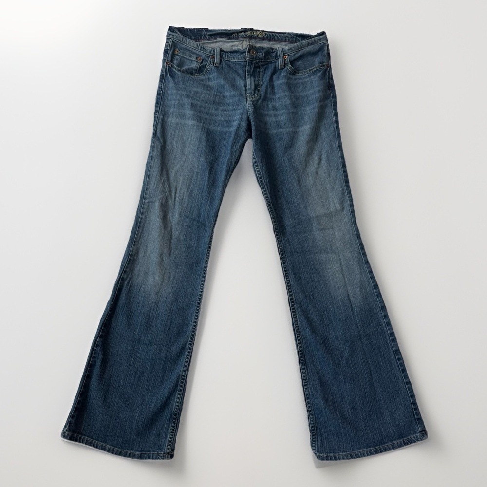 Vintage American Eagle Jeans Women's Sz 14 Long Hipster Stretch Bootcut Blue